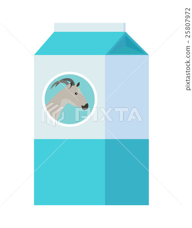 Goat Milk in Carton Paper Box Isolated on White. 25807972