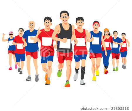 RUNNING PEOPLE VECTOR CONCEPT - Stock Illustration [25808318] - PIXTA