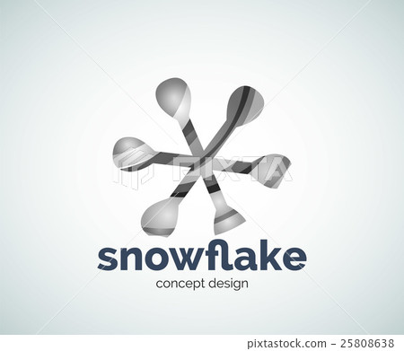 Vector Christmas snowflake logo template 25808638