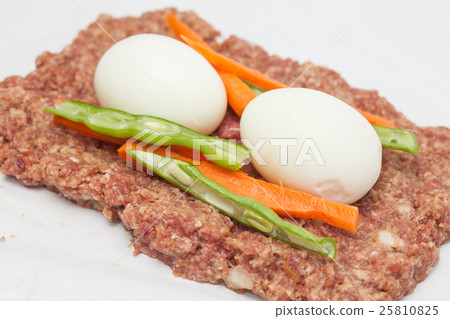 Filling the Egg and Vegetables stuffed meatloaf Filling the Egg and Vegetables stuffed meatloaf 25810825