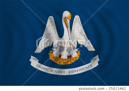 Flag of Louisiana wavy detailed fabric texture 25811462