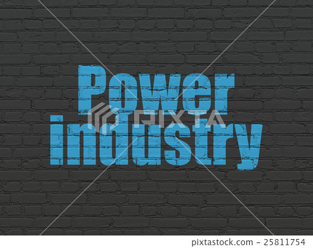 Industry concept: Power Industry on wall 25811754