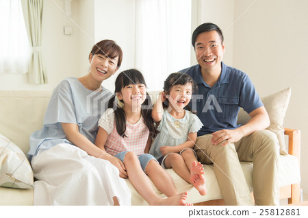 Smiling family of four people 25812881