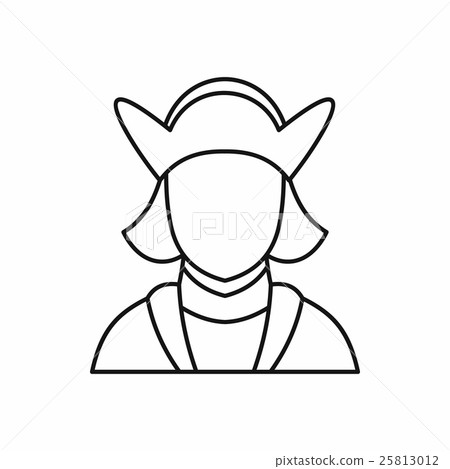 Columbus discoverer of America icon, outline style Columbus discoverer of America icon, outline style 25813012