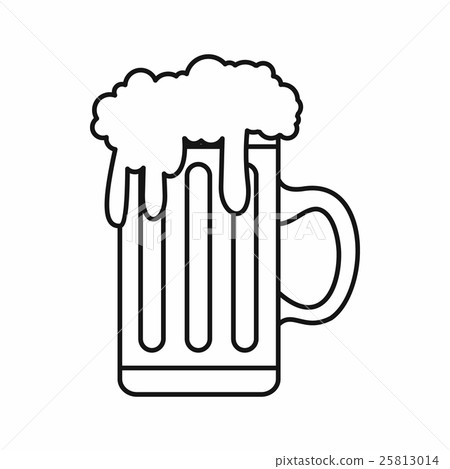 Mug full of beer icon, outline style 25813014