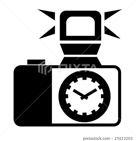Camera with flash icon, simple style Camera with flash icon, simple style 25813203