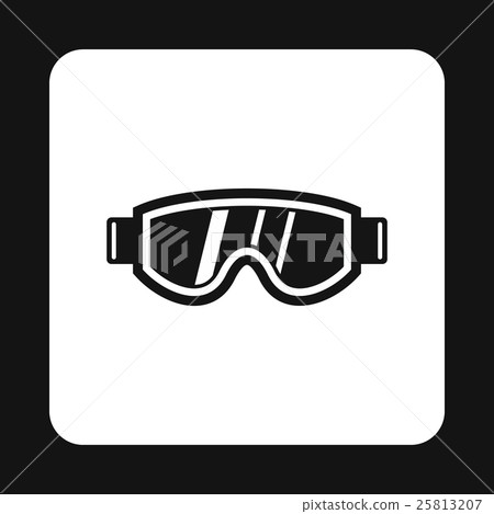 Skiing mask icon, simple style 25813207