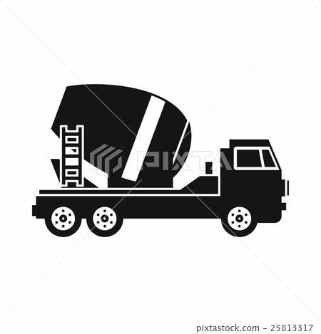 Concrete mixer truck icon, simple style Concrete mixer truck icon, simple style 25813317