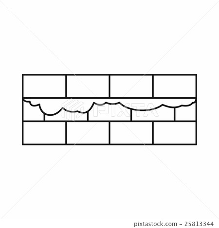 Brick wall icon in outline style Brick wall icon in outline style 25813344