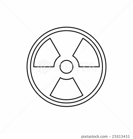 Radioactive sign icon, outline style Radioactive sign icon, outline style 25813431