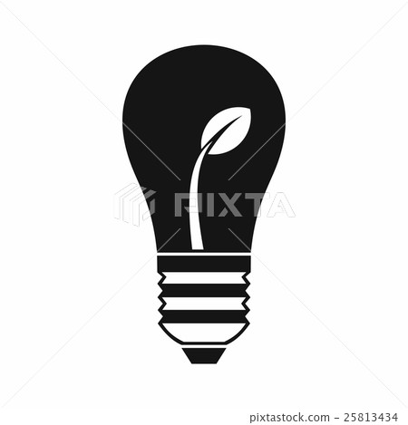 Ecology idea bulb with plant icon, simple style 25813434