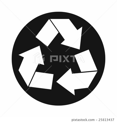 Recycle sign icon, simple style Recycle sign icon, simple style 25813437