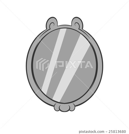 Mirror icon, black monochrome style 25813680