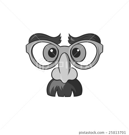 Face of magician icon, black monochrome style 25813701