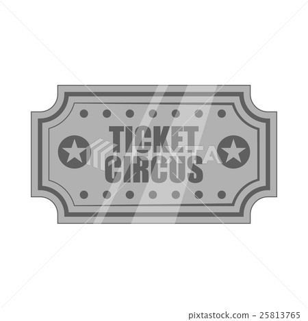 Ticket to circus icon, black monochrome style 25813765