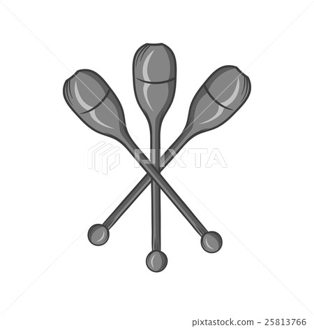 Devil sticks icon, black monochrome style 25813766