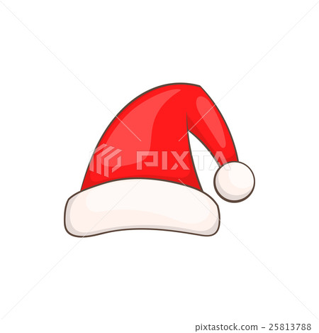 插图素材 santa claus red hat icon cartoon style