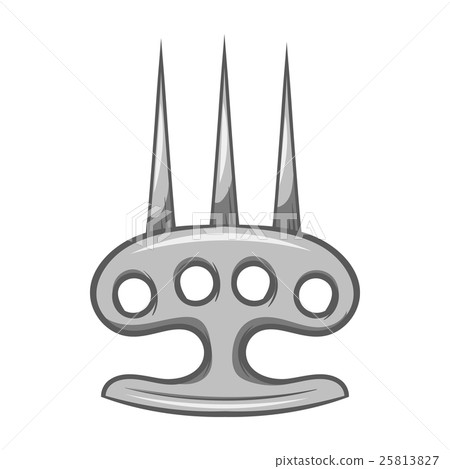 Brass knuckles with spikes icon, monochrome style 25813827