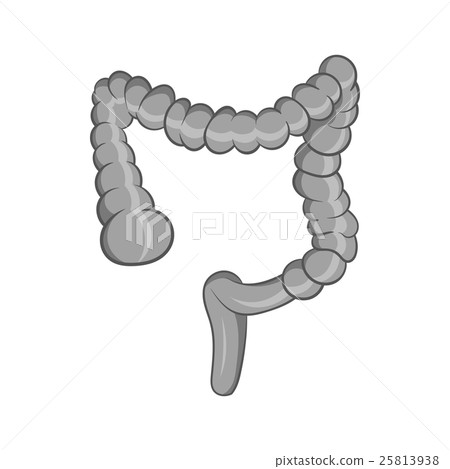 Intestine icon, black monochrome style 25813938