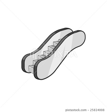 Escalator icon, black monochrome style Escalator icon, black monochrome style 25814008