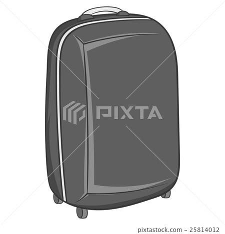 Suitcase on wheels icon, black monochrome style Suitcase on wheels icon, black monochrome style 25814012