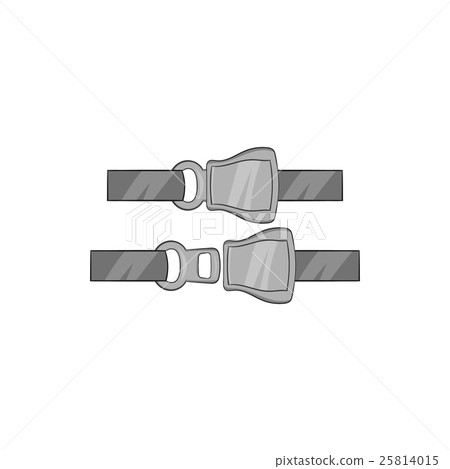 Seat belt icon, black monochrome style Seat belt icon, black monochrome style 25814015