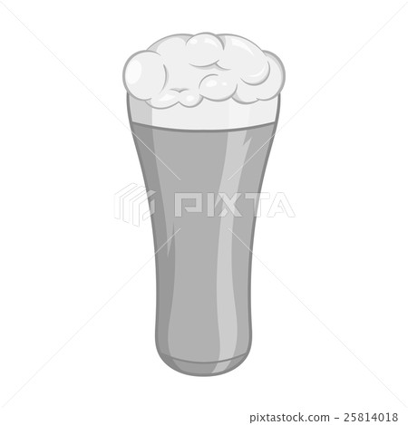 Glass of beer icon, black monochrome style Glass of beer icon, black monochrome style 25814018