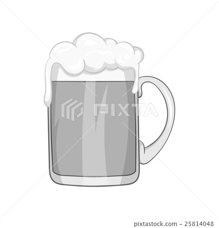 Mug with beer icon, black monochrome style Mug with beer icon, black monochrome style 25814048