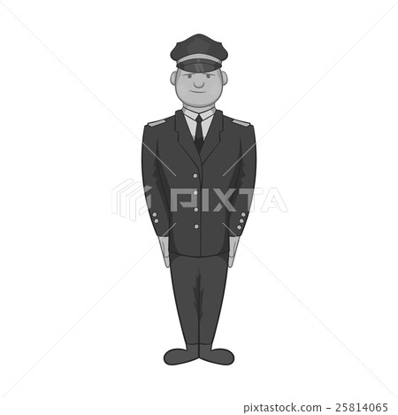 Captain icon, black monochrome style 25814065