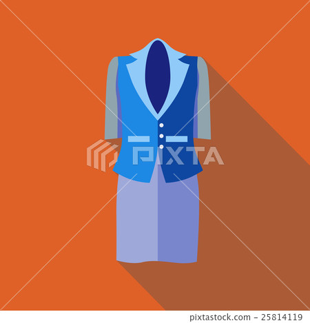 Women classic suit icon, flat style Women classic suit icon, flat style 25814119