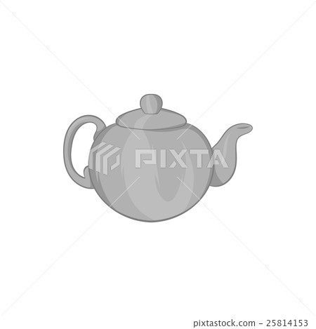 Teapot icon, black monochrome style 25814153