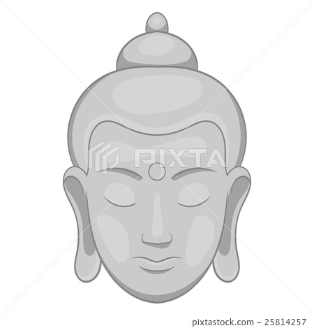 Buddha statue icon, black monochrome style 25814257