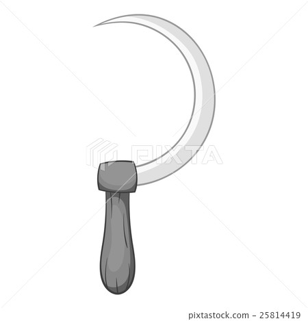 Sickle icon, black monochrome style 25814419