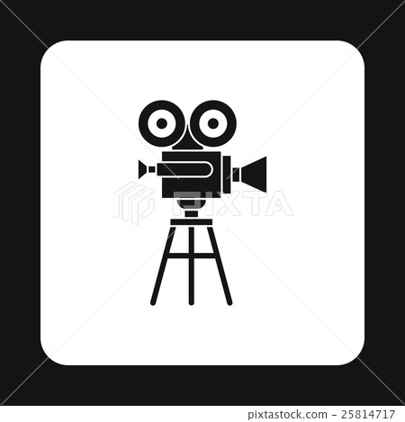 Retro cinema camera icon, simple style 25814717