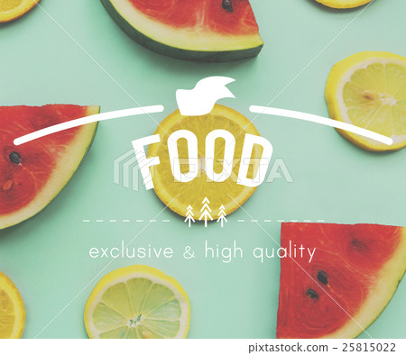 Food Nutrition Fit Graphic Healthy Watermelon Orange Words Concept Food Nutrition Fit Graphic Healthy Watermelon Orange Words Concept 25815022