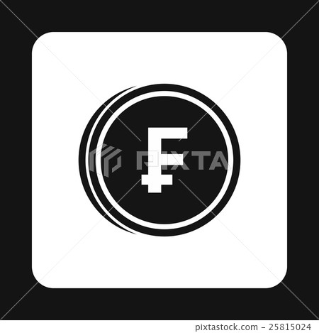 Franc coins icon, simple style Franc coins icon, simple style 25815024