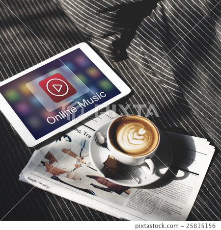 Digital Music Streaming Multimedia Entertainment Online Concept 25815156