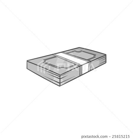 Bundle of money icon, black monochrome style Bundle of money icon, black monochrome style 25815215