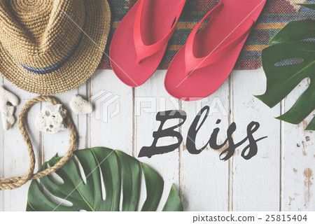 Summer Break Lifestyle Flipflop Vacatoin Words Concept Summer Break Lifestyle Flipflop Vacatoin Words Concept 25815404