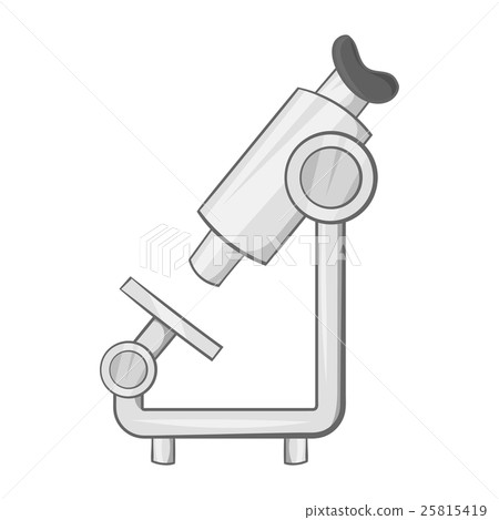 Microscope icon, black monochrome style 25815419