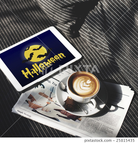 Halloween Bat Pumpkin Lantern Scary Graphic Concept 25815435
