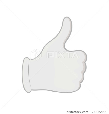 Hand with thumb up icon, black monochrome style Hand with thumb up icon, black monochrome style 25815436