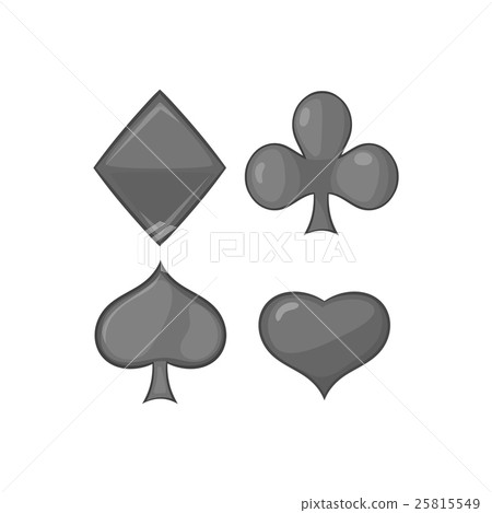 Playing card suit icon, black monochrome style Playing card suit icon, black monochrome style 25815549