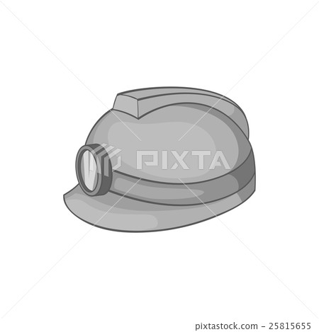 Miners helmet icon, black monochrome style Miners helmet icon, black monochrome style 25815655
