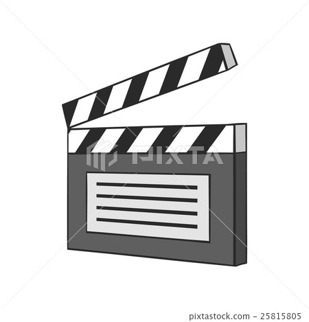Clapperboard icon, black monochrome style 25815805