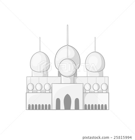 Mosque in UAE icon, black monochrome style Mosque in UAE icon, black monochrome style 25815994