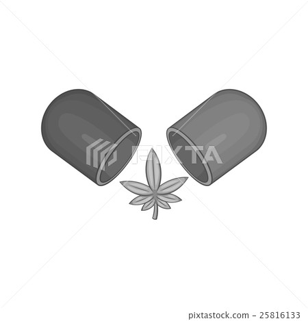 Pills of marijuana icon, black monochrome style Pills of marijuana icon, black monochrome style 25816133