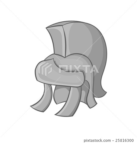 Helmet of gladiator icon, black monochrome style 25816300