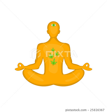 Man in lotus position icon, cartoon style Man in lotus position icon, cartoon style 25816367
