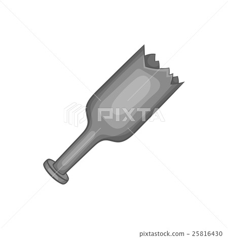 Broken bottle icon, black monochrome style Broken bottle icon, black monochrome style 25816430